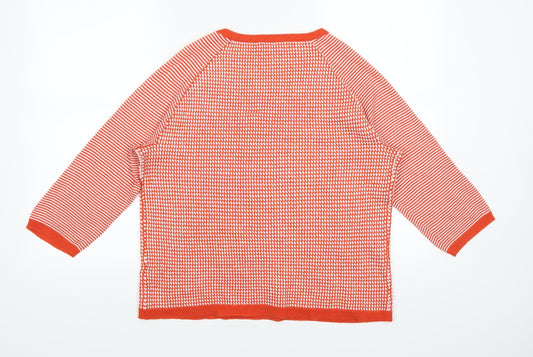 Marks and Spencer Womens Orange Polka Dot Pullover Jumper Size 14