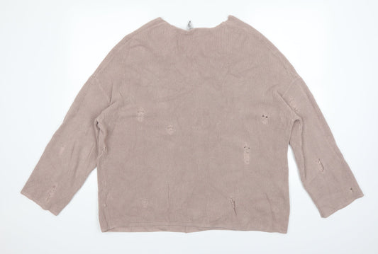 Divided Womens Pink Pullover Jumper Size M