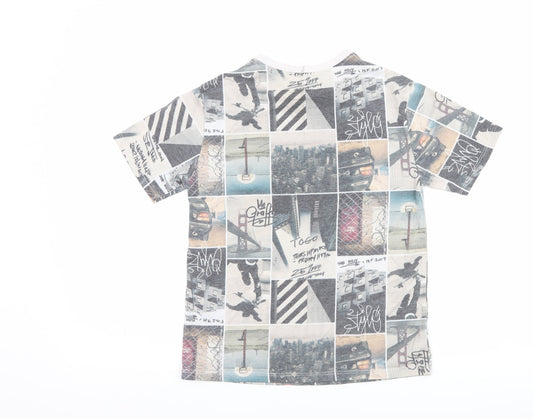 &us Boys Grey Basic T-Shirt Size 10 Years - graphic