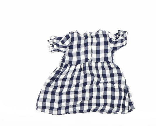 H&M Girls Blue Check A-Line Size 12 Months