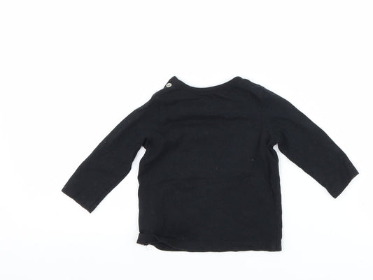 F&F Boys Black Basic T-Shirt Size 0-3 Months - DInosaur