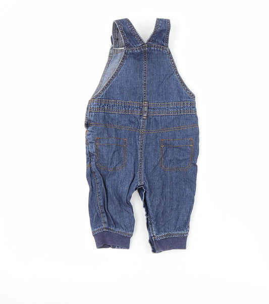George Baby Blue Denim Dungaree One-Piece Size 3-6 Months