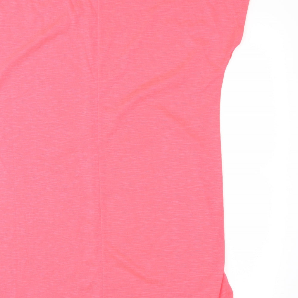 Brand and care label for Papaya women’s pink basic blouse, size M, - florescent pink
