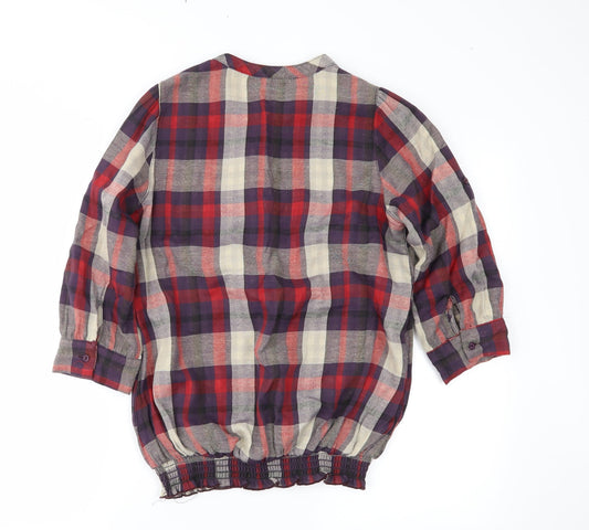 dorophy perkins Womens Purple Plaid Basic Blouse Size 8