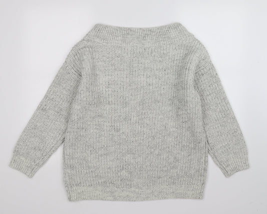 New Look Womens Grey Knit Pullover Jumper Size M