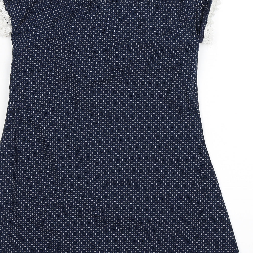 Taylor & Cutter Girls Blue Floral Shirt Dress Size L