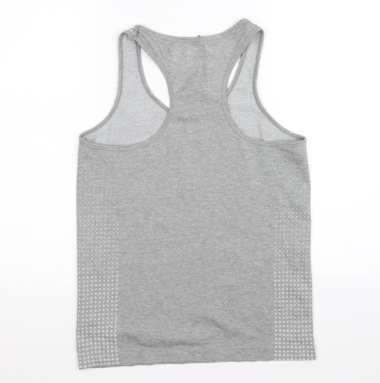 workout Womens Grey Polka Dot Basic Tank Size 14