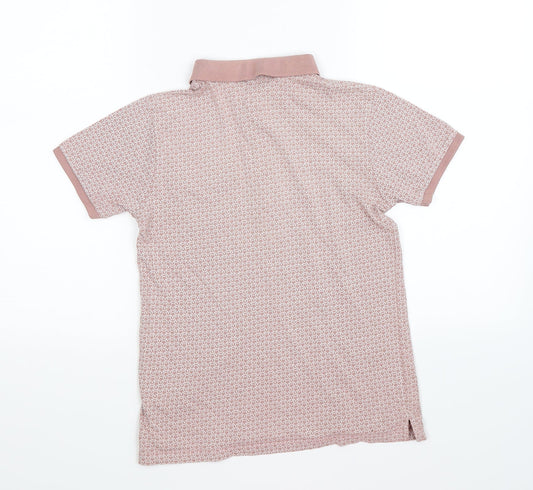 Undeniable Dudes Boys Pink Geometric Basic Polo Size 11 Years