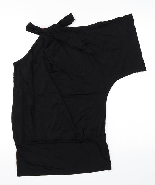 Preworn Womens Black Basic Blouse Size 8