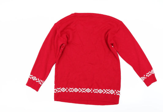 Internacionale Womens Red Pullover Jumper Size M - CHRISMTAS