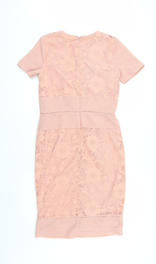 Miss Selfridge Womens Orange Pencil Dress Size 10