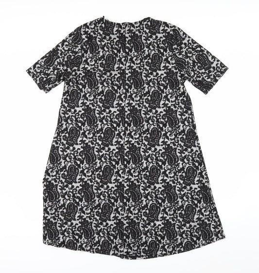 TU Womens Silver Geometric A-Line Size 12