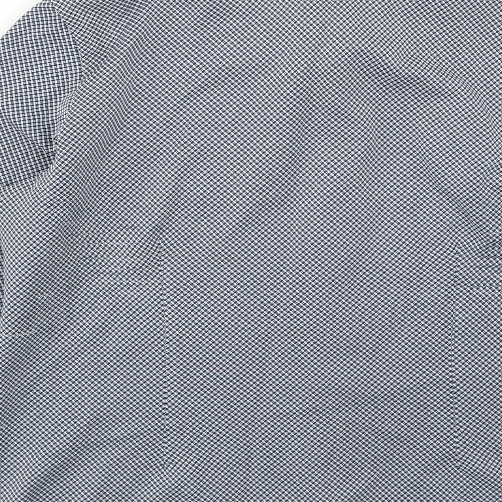 Preworn Womens Blue Striped Basic Button-Up Size 14