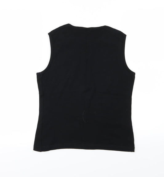 Joie De Vivre Womens Black Jersey Basic Tank Size 12