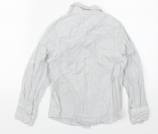 Rebel Boys Grey Striped Basic Button-Up Size 7-8 Years