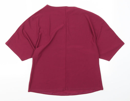 Label Be Womens Pink Basic T-Shirt Size 12 - Plum