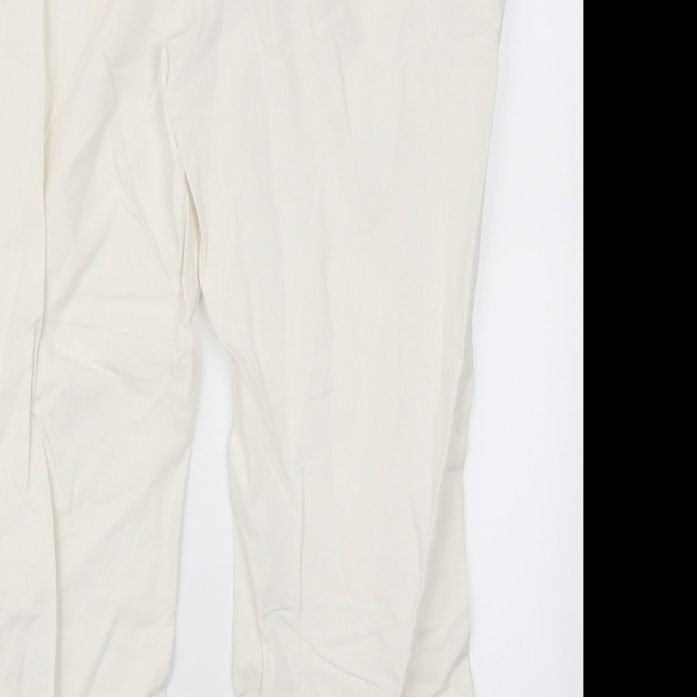 New Look Womens White Bloomer Trousers Size 14 L25 in