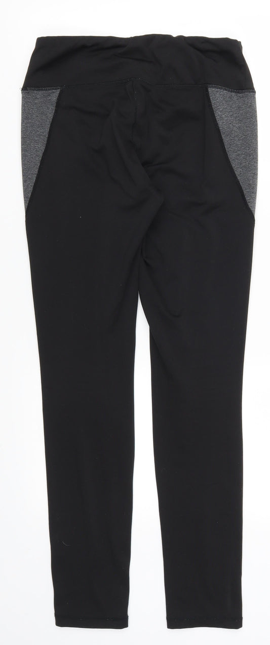 Preworn Womens Black Track Pants Leggings Size 28 in L30 in