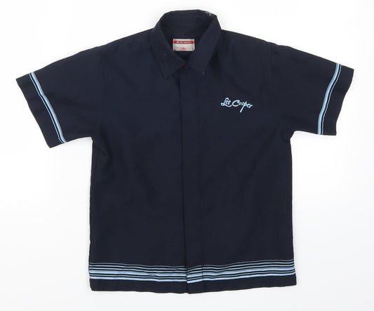 Lee Cooper Boys Blue Striped Basic Button-Up Size 4-5 Years