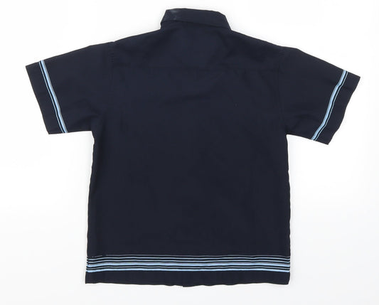 Lee Cooper Boys Blue Striped Basic Button-Up Size 4-5 Years