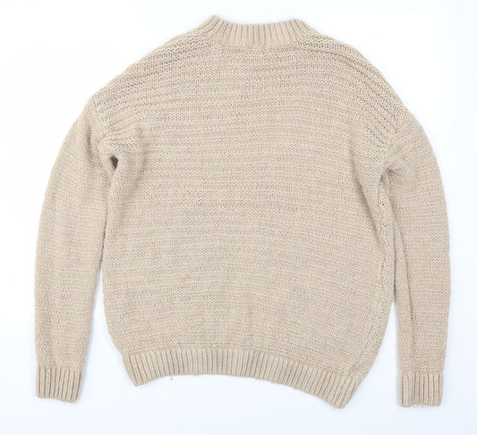H&M Womens Beige Pullover Jumper Size S