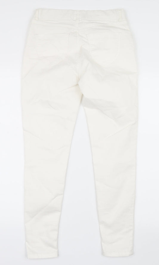 Dorothy Perkins Womens White Denim Straight Jeans Size 8 L26.5 in