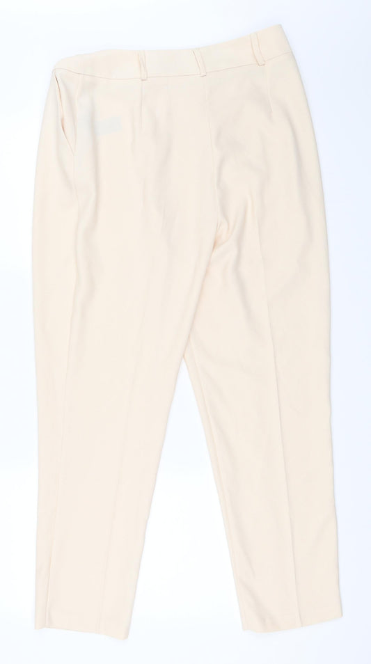 Dorothy Perkins Womens Beige Capri Trousers Size 12 L26 in