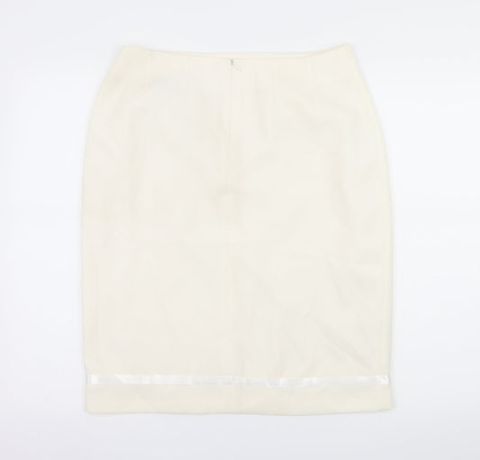 AMARANTO Womens White A-Line Skirt Size 32 in