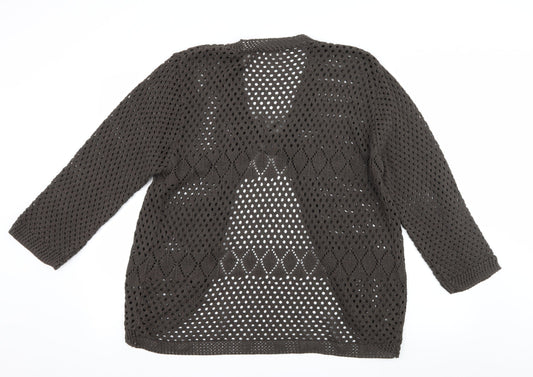 Advance Collection Womens Brown Knit Cardigan Jumper Size L