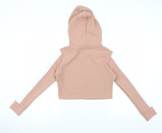 Femme Luxe Womens Pink Pullover Hoodie Size 10 - CROPPED