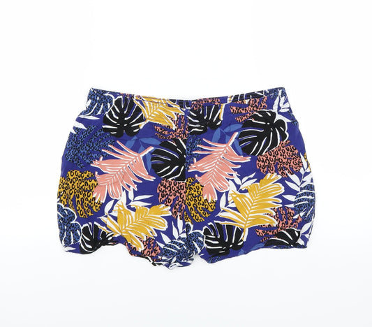 Back view of Matalan women’s blue hot pants shorts, size UK 12