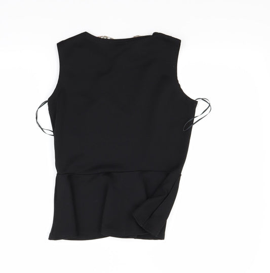 Aislinn Womens Black Ringer Blouse Size S