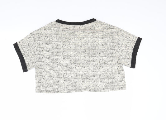 Select Womens Ivory Basic T-Shirt Size 14