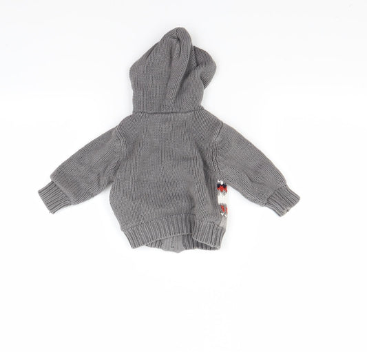 mamas & papas Boys Grey Cardigan Jumper Size 3-6 Months
