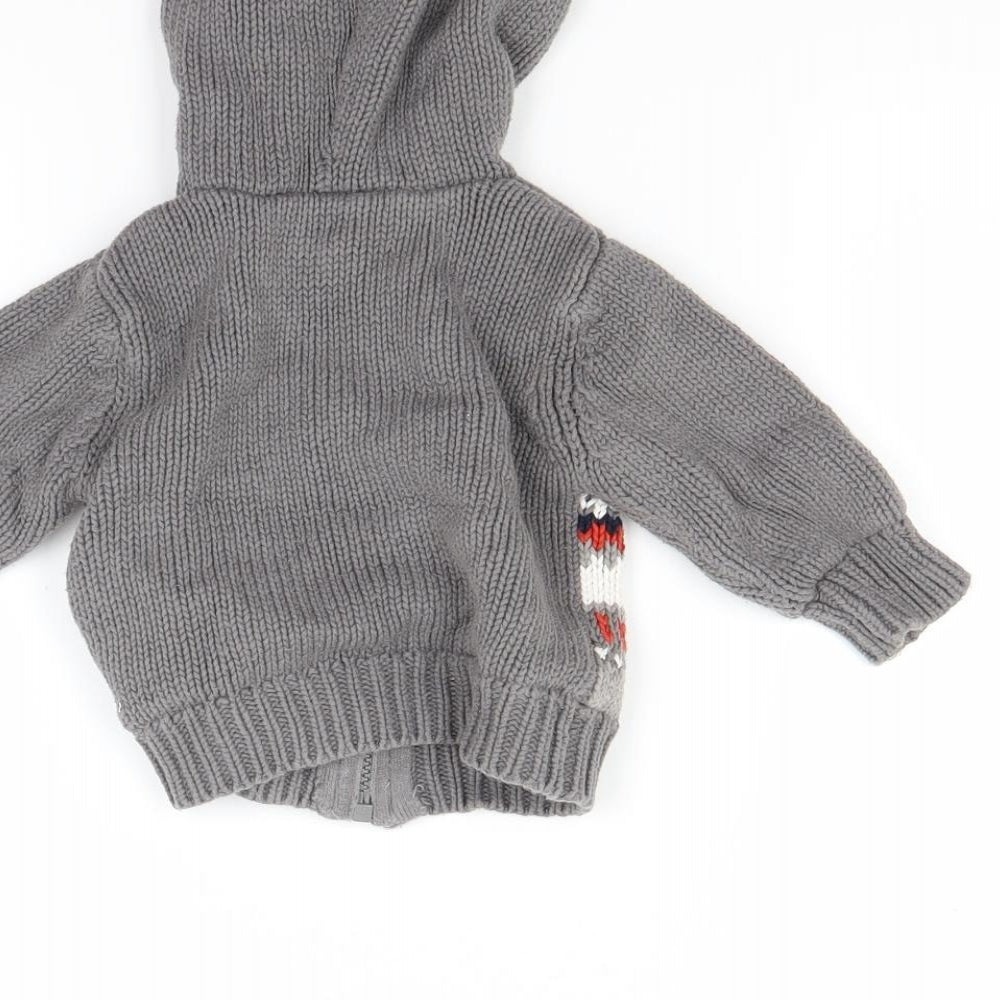 mamas & papas Boys Grey Cardigan Jumper Size 3-6 Months