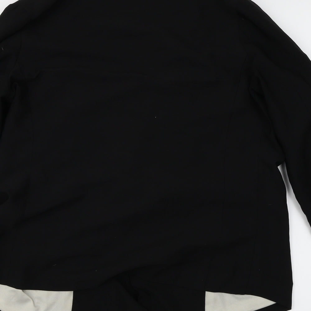 Brand and care label for New Look women’s black jacket blazer, size UK 8