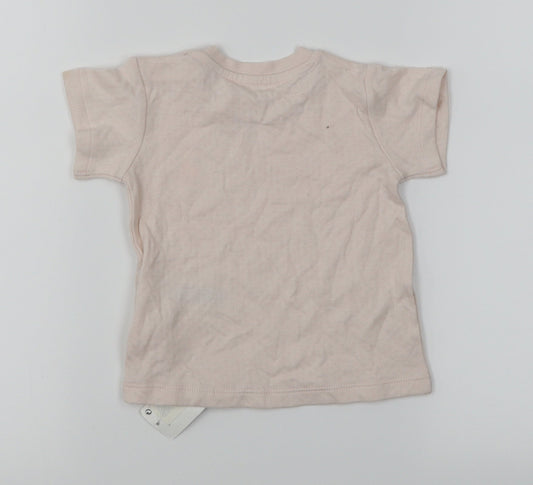 M&S Girls Pink Basic T-Shirt Size 6-9 Months
