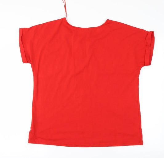 Klass Womens Red Basic Blouse Size L