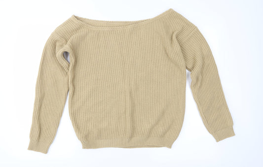 I SAW IT FIRST Womens Brown Knit Pullover Jumper Size M