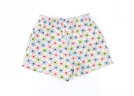 NEXT Girls Grey Floral Mom Shorts Size 7 Years
