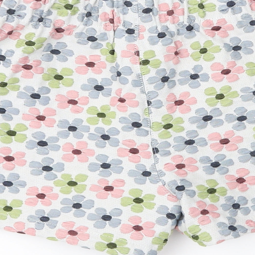 NEXT Girls Grey Floral Mom Shorts Size 7 Years