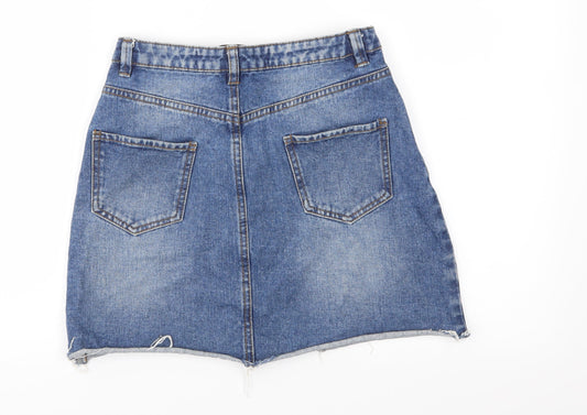 Denim & Co. Womens Blue Denim A-Line Skirt Size 6