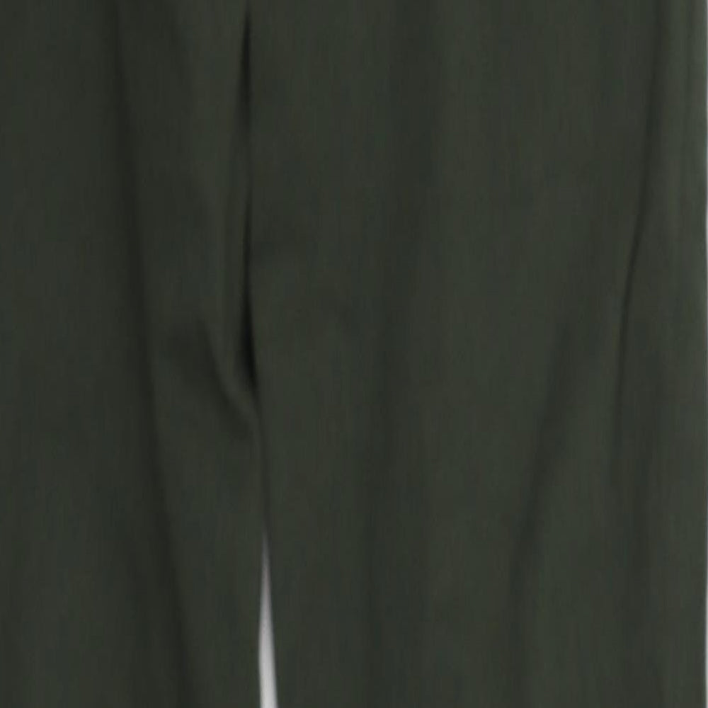 Brand and care label for waredenim women’s green jegging trousers, size UK 8, 28-inch leg