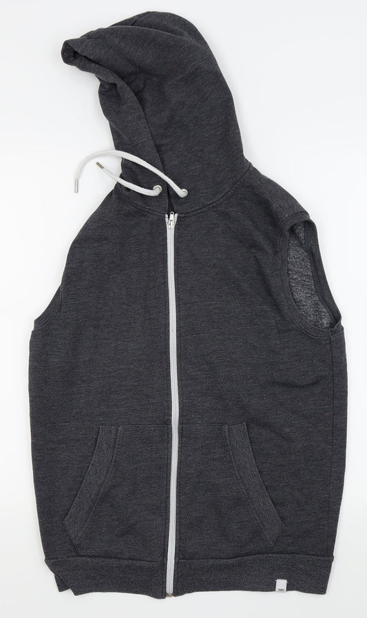 Fabric Mens Grey Full Zip Jumper Size L