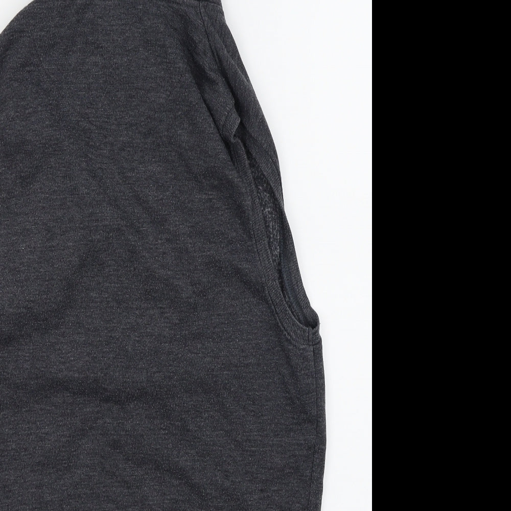 Brand and care label for Fabric men’s grey full zip jumper, size L