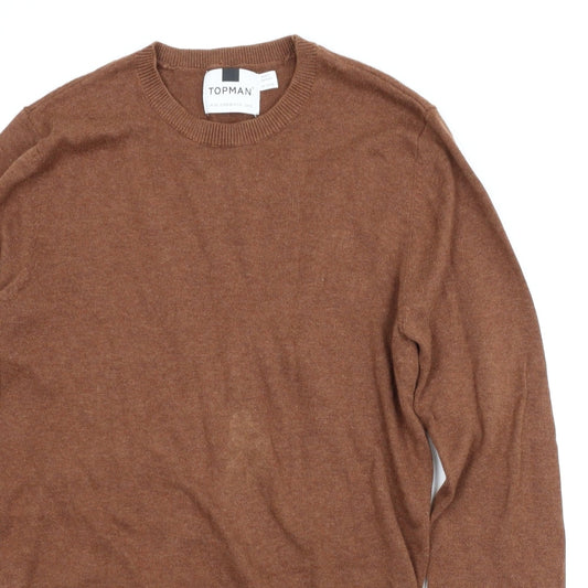 Topman Mens Brown Pullover Jumper Size XS