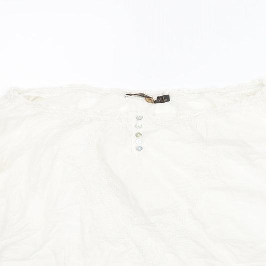 Sfera Womens White Basic Blouse Size L