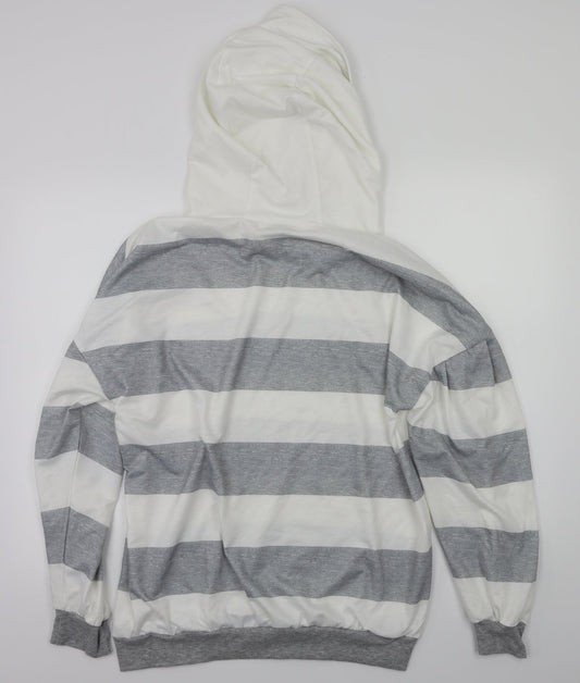 Preworn Womens Grey Striped Pullover Jumper Size M