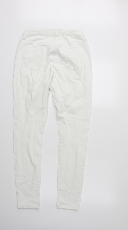 ASOS Womens White Denim Skinny Jeans Size 12 L30 in