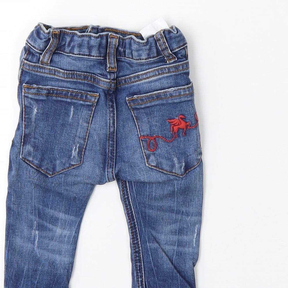 Preworn Baby Blue Denim Snow Pants Jeans Size 3-6 Months